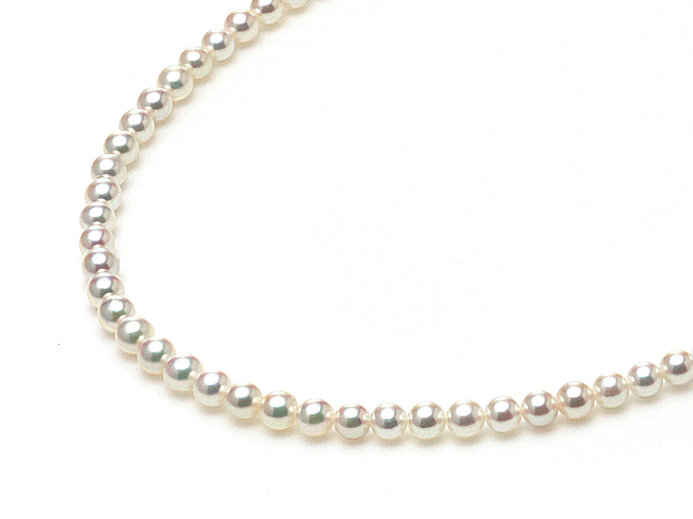 3.5-4ミリ アコヤ真珠 ベビーパール ネックレス 40cm (ロングタイプも選択可能）（3.5-4ミリ・5項目中4項目が5段階評価の最高位 良質真珠）