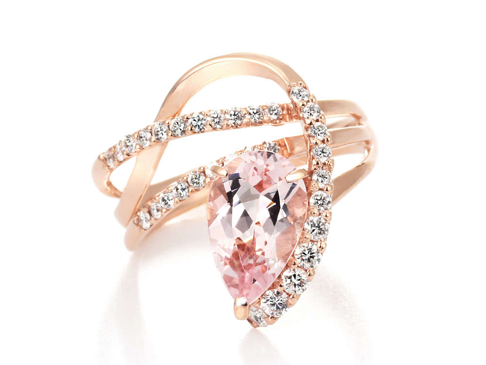 K18PG モルガナイト ダイヤモンド リング 4月の誕生石フェア 通常価格238,000円より10%OFF 令和8年4月30日まで(MO1.78ct D0.41ct)