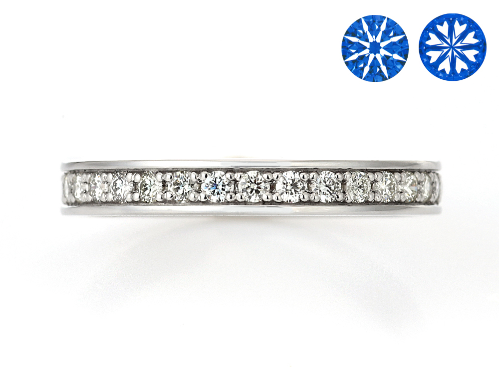 プラチナ ダイヤモンド エタニティリング H&C(金属色の変更可能)(合計0.3ct・ハート&キューピッド)