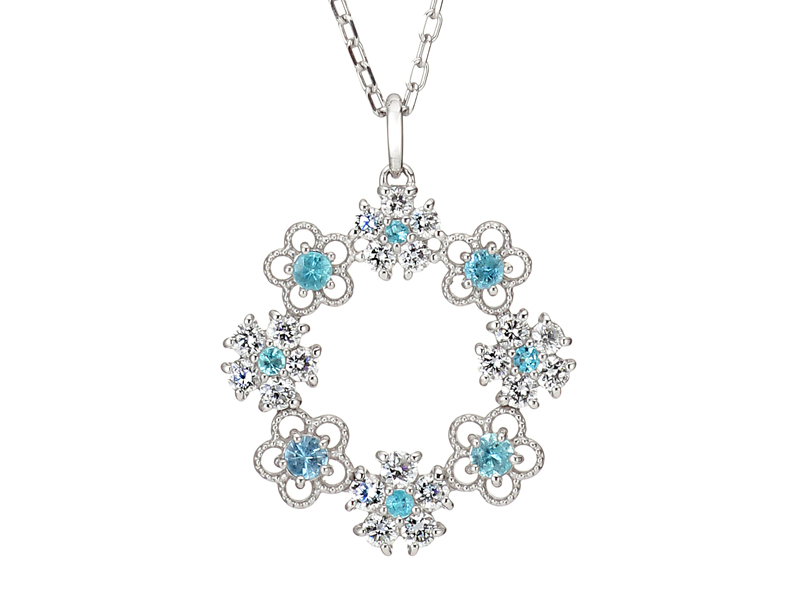 プラチナ パライバトルマリン ダイヤモンド ネックレス(PA0.18ct D0.35ct)