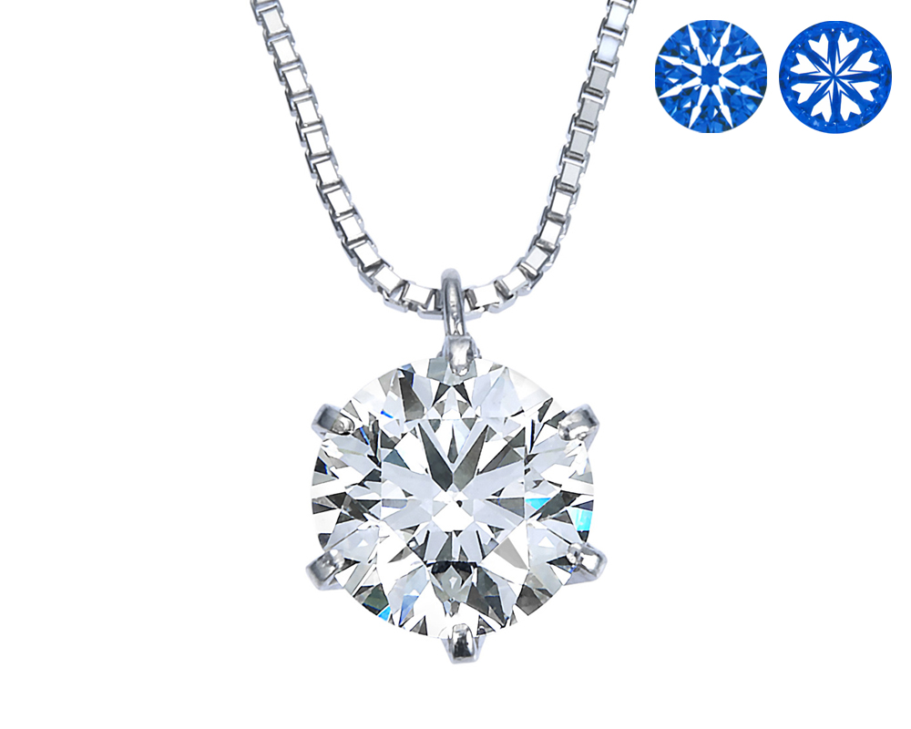 プラチナ製ダイヤモンド ペンダントネックレス(0.550ct 中央宝石研究所・Eカラー VS-2クラス 3EXCELLENT H&C)