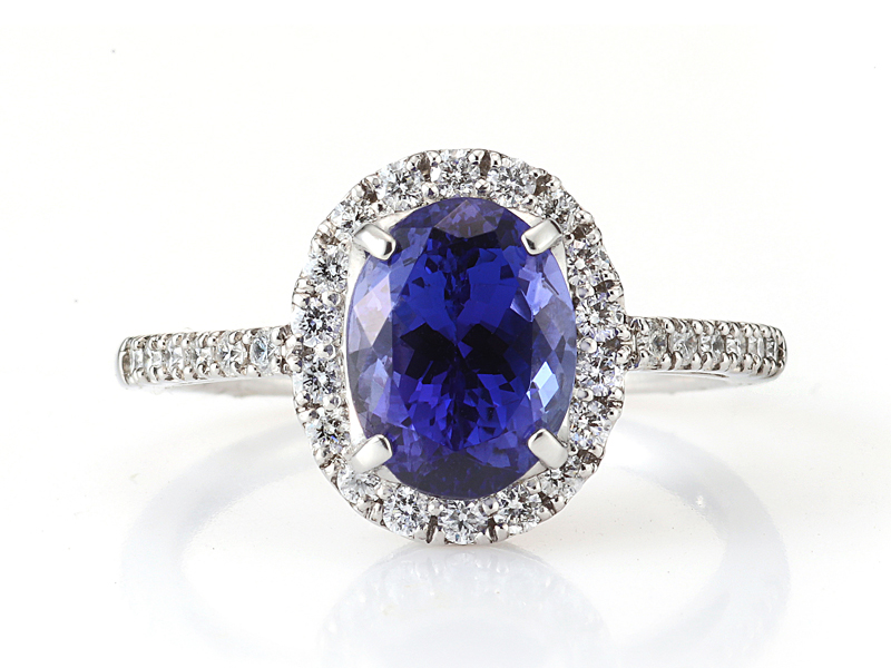 プラチナ タンザナイト ダイヤモンド リング(T 2.26ct D0.33ct)
