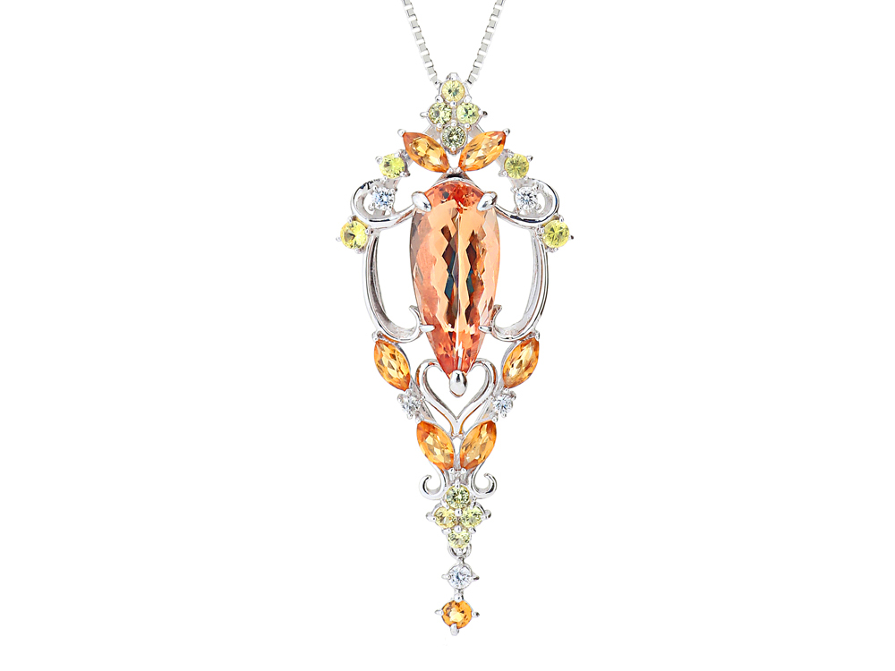 プラチナ インペリアルトパーズ ネックレス(IT2.78ct D0.06ct・最上級 ピンキッシュ シェリーカラー)