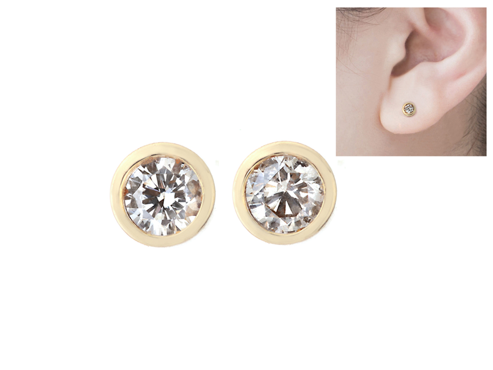 K18YG ダイヤモンド ピアス(合計0.1ct・Hカラー前後 無色系)