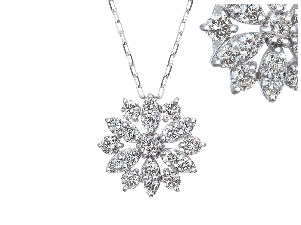K18WG ダイヤモンド ペンダントネックレス(合計0.5ct)